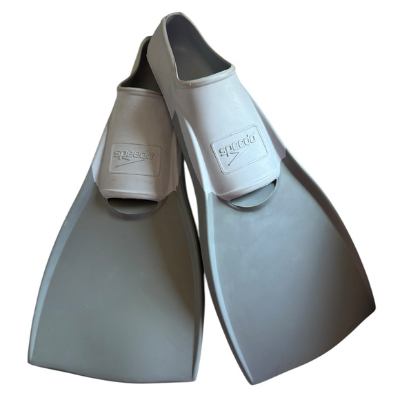 Speedo Unisex-Adult Swim Training Fins Rubber Long Blade Gray Large L - Picture 1 of 6